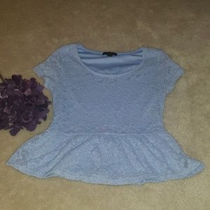 Blue lace top